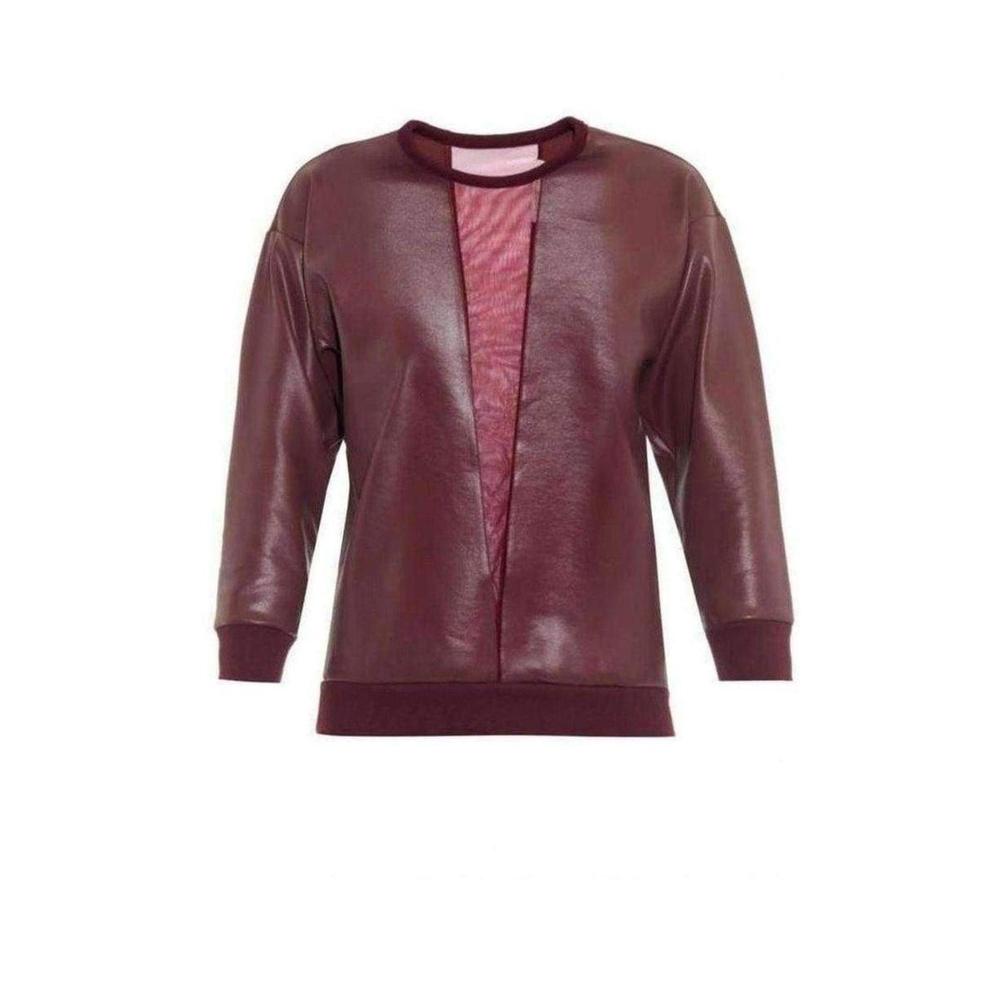 Christopher Kane - V-neck Mesh Insert Coated Sweatshirt - M